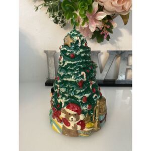 Christmas Tree with Toys & Presents Wax Candle Vintage 1960's‎ Holiday Gift EUC